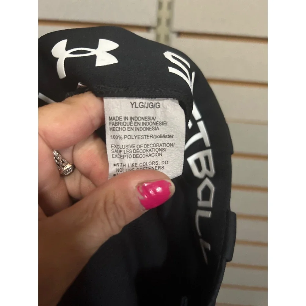 Under Armour Girls Black Softball Pants Youth Large YLG Performance Knickers